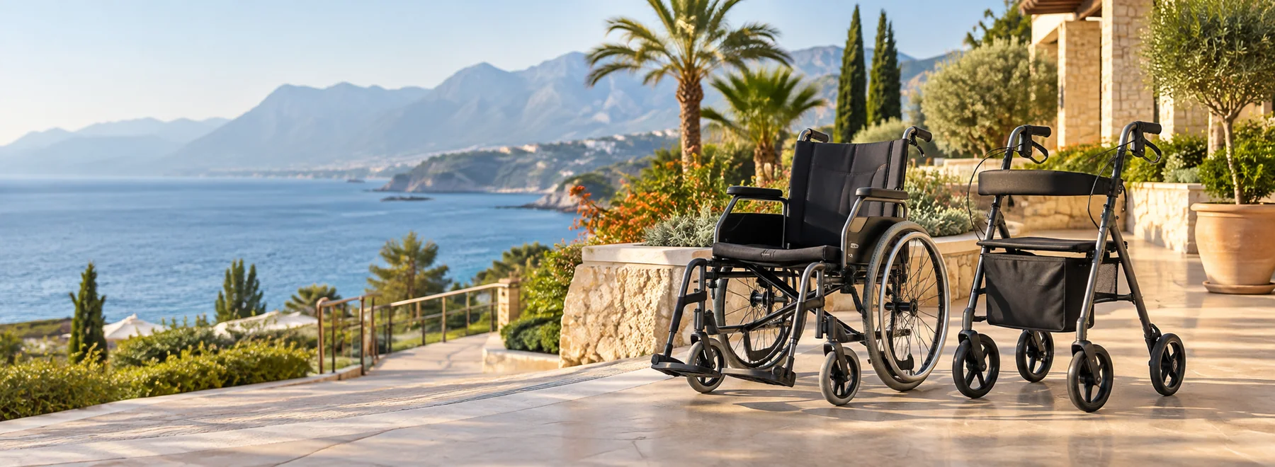 Rollstuhl und Rollator