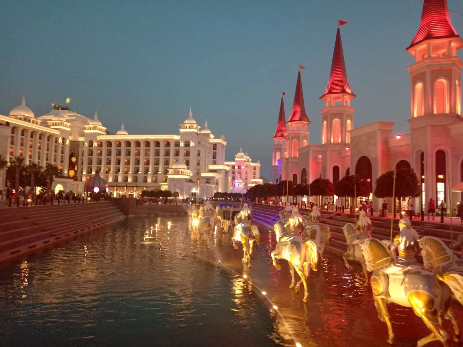 The Land of Legends Shopping Avenue at night