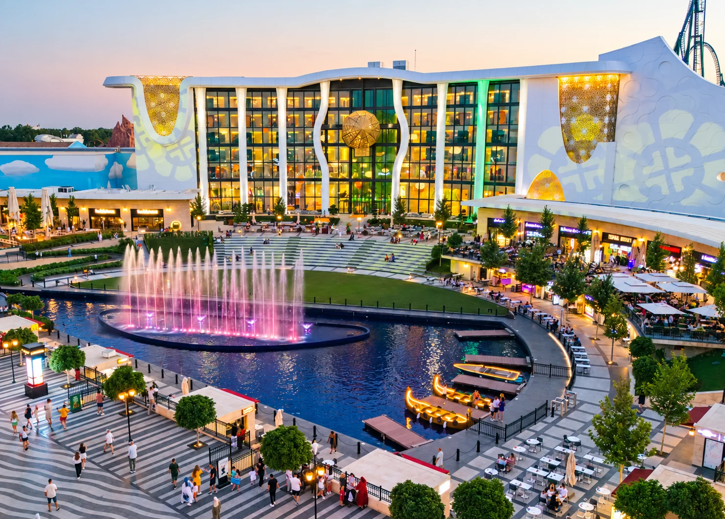 A daytime view of the canal and open-air areas at The Land of Legends